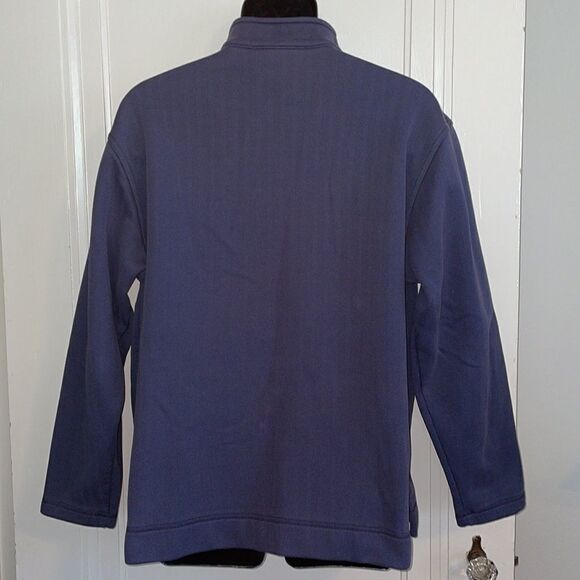 Roundtree & Yorke dark navy blue zip up neck fleece lined pullover - Picture 6 of 9